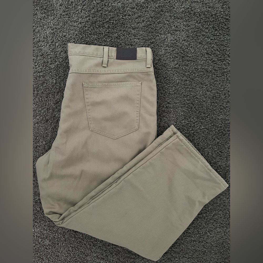 L.L. Bean Khaki Jeans Size 42 – Classic Fit Flannel Lined Workwear - Picture 9 of 9